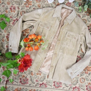 Vintage 70s light brown suede jacket M