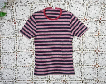 Vintage 70s 80s striped jersey t-shirt XS