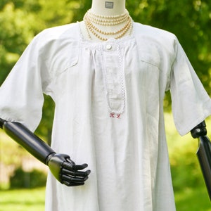 Around 1900 Antique nightgown underdress chemise linen | Initials K.L. (No. 2)
