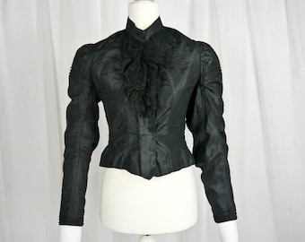 Antique bodice around 1900 black XXS-XS