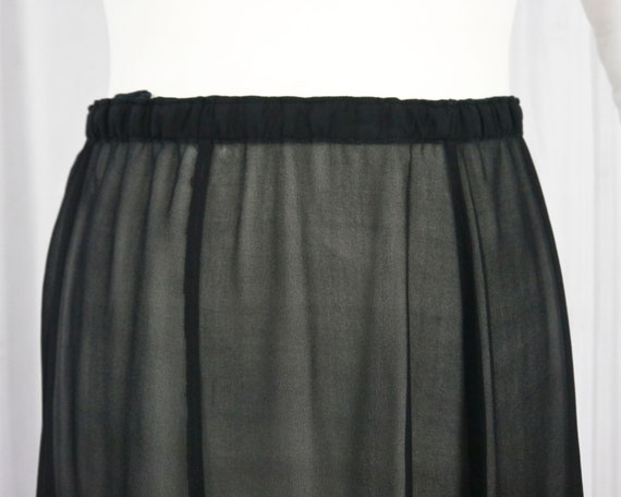 Vintage 40s 50s slip underskirt sheer black XL-3XL - image 2