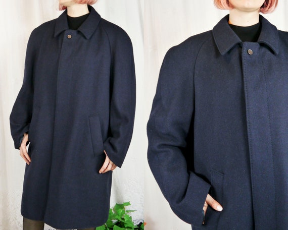 60's~70's Vintage USA製 Wool Coat Vintage 60s 70s Dark Blue Men's Wool Coat M - Etsy