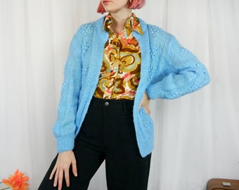 トップス OLD vtg jcpeney knit cardigan skyblue OLD vtg jcpeney knit cardigan skyblue
