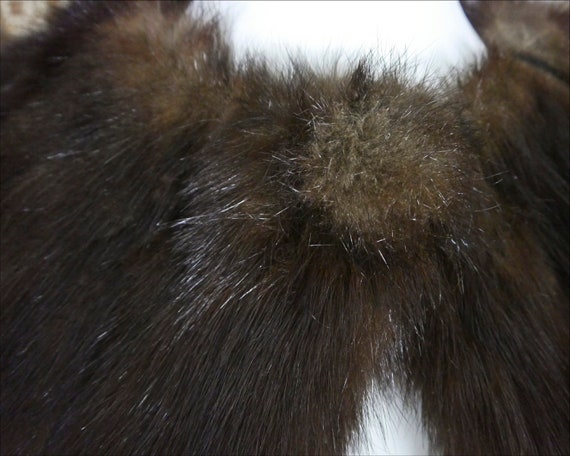 Vintage 1940 fur Pelerine dark brown XXS-M - image 4