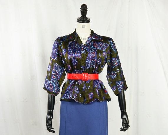 patterned satin blouse