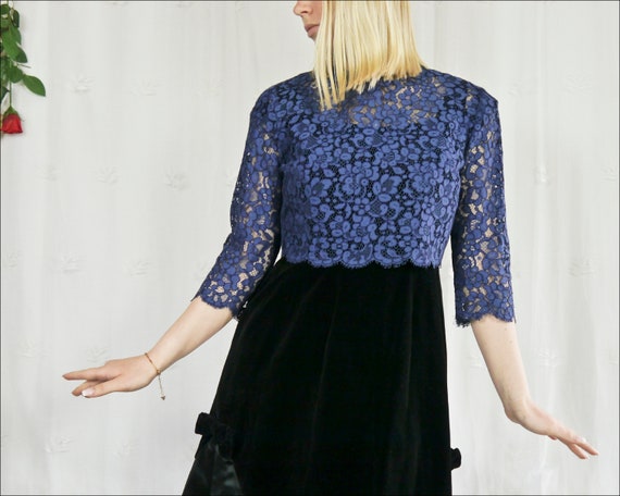 Vintage 1966 Handmade Lace Bolero Blue S Etsy Canada
