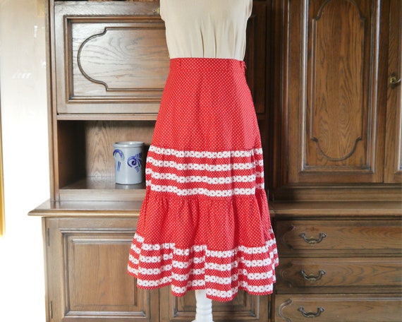 70s red cheap skirt
