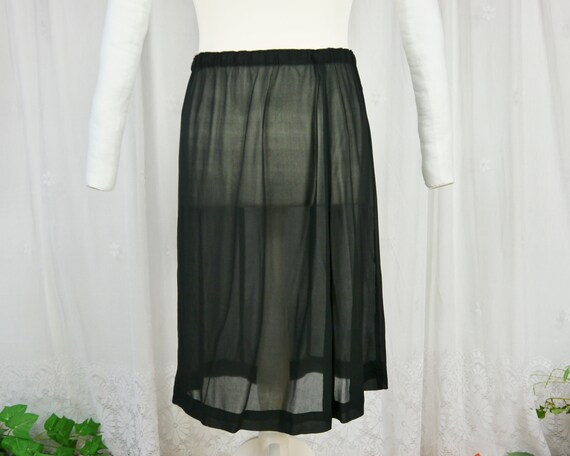 Vintage 40s 50s slip underskirt sheer black XL-3XL - image 6