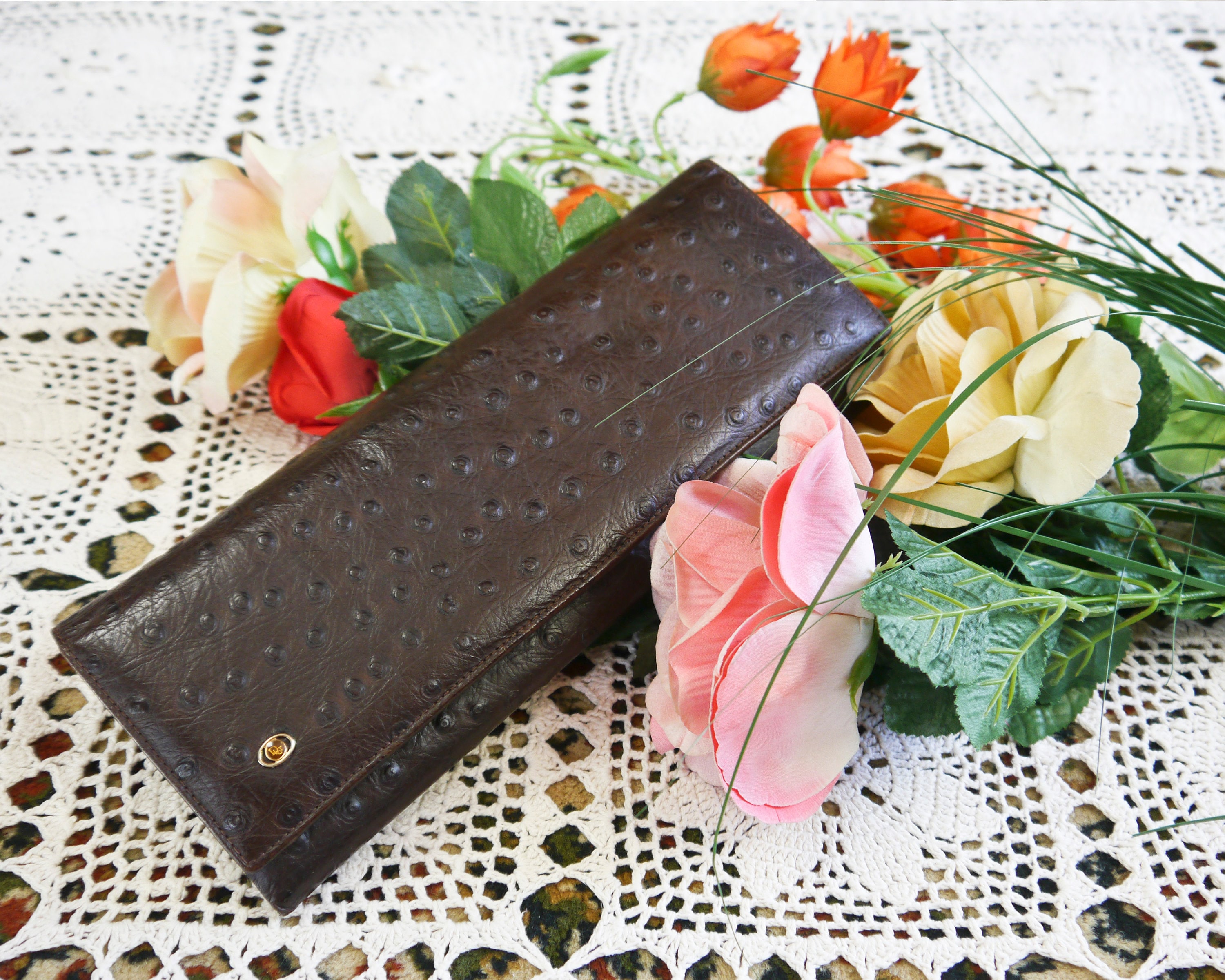 Vintage Christian Dior Leather Monogram Envelope Clutch – Recess