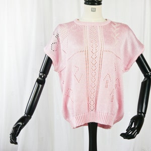 Vintage 80s 90s light pink sweater vest XL