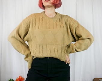 Vintage 90er brauner oversized Strickpullover XXL