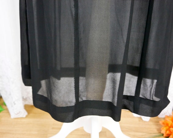 Vintage 40s 50s slip underskirt sheer black XL-3XL - image 4