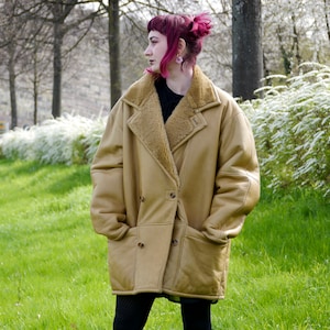 Vintage 70s 80s lambskin leather jacket men&#39;s L-XL