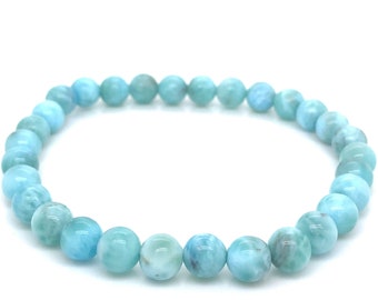 LARIMAR (Dominican Republic) handmade natural stone BRACELET with AA quality 6mm beads