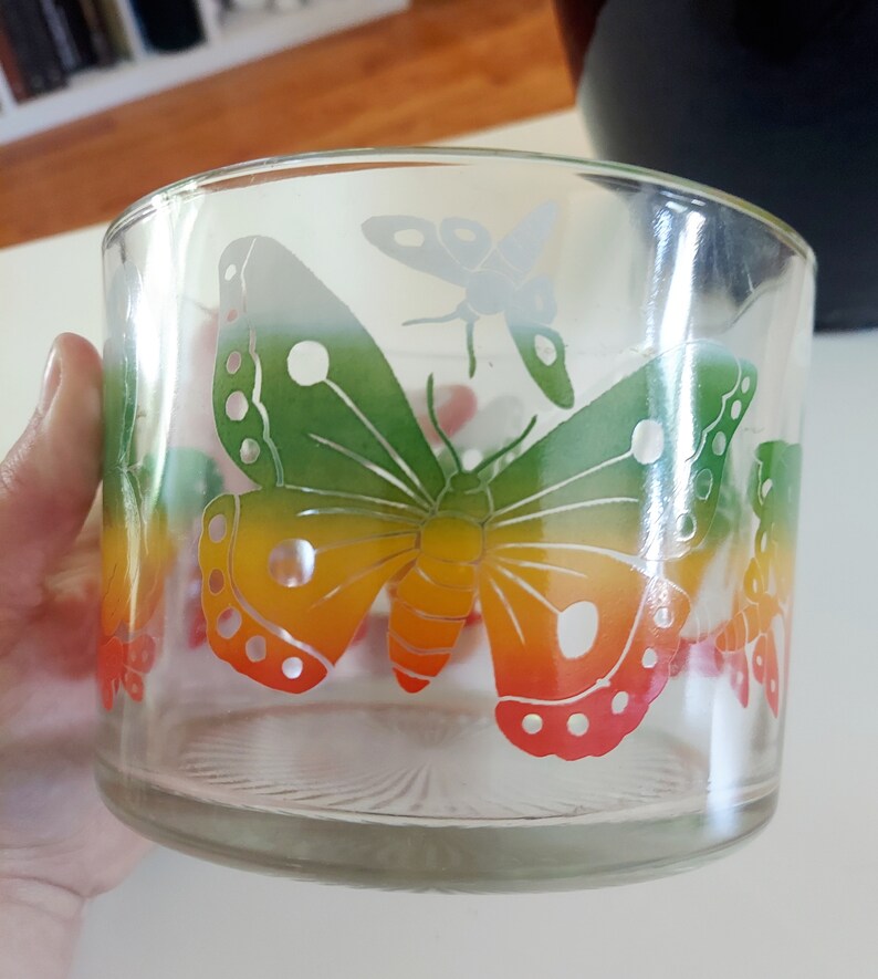 Retro Rainbow Moth Bowl Glass Moth Jar Hippie Décor 1970s Etsy Hong Kong