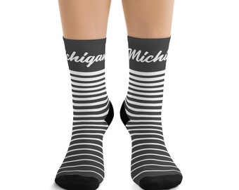 Michigan Striped DTG Socks