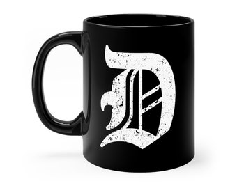 Detroit Strong - Michigan - Vintage - Black - Coffee - Tea - Mug 11oz