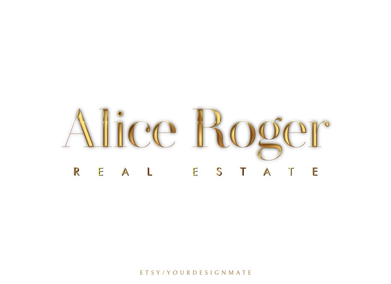 Premade Real Estate Logo, Realtor Logo, Gold Real Estate Logo, Signature Logo, Premade Logo Design, Interior Designer Logo, Modern Logo 139 image 4