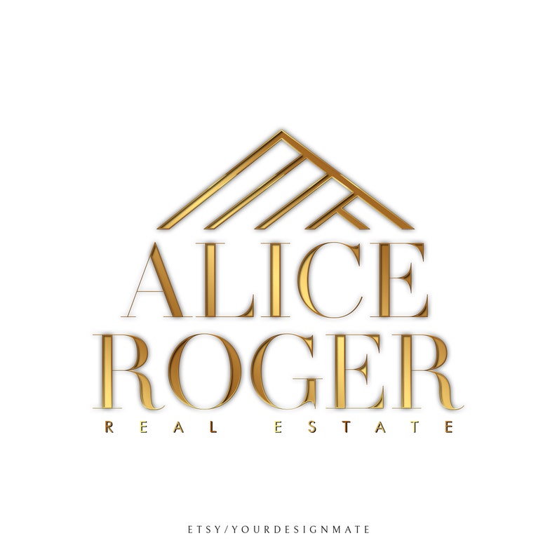 Premade Real Estate Logo, Realtor Logo, Gold Real Estate Logo, Signature Logo, Premade Logo Design, Interior Designer Logo, Modern Logo 139 image 1