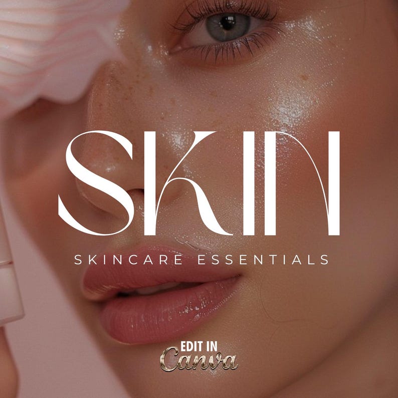 Skin Routine Logo Elegant Skincare Logo, Custom Beauty Branding, DIY Esthetician Logo ...