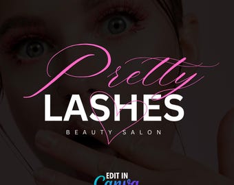 Diseño de logotipo para pestañas, logotipo de belleza rosa, plantilla de logotipo DIY, logotipo de maquillaje MUA, logotipo de uñas, logotipo de trenzas, logotipo rosa, logotipo prediseñado personalizado para negocios n.° 2