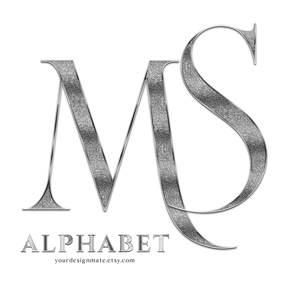Sparkly Lettering Silver Glitter Alphabet Clipart | Sparkly Metallic Letters PNG | Luxury ...
