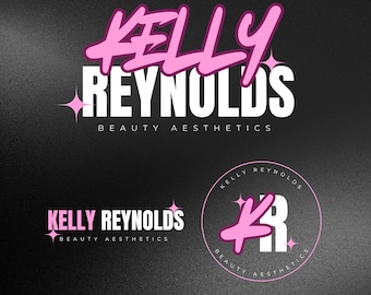 Ensemble de conceptions de logo roses | Modèles de logo de beauté personnalisables pour les professionnels des cils, des ongles, des coiffeurs, des esthéticiennes et des MUA | Logo sur toile n°26