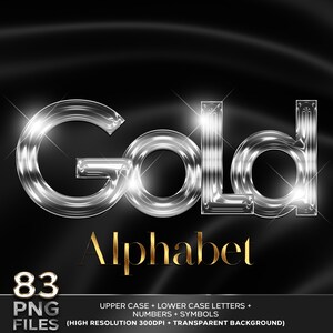 Luxury Silver Chrome Alphabet Clipart, Glam Metallic Letters PNG, Shiny ...
