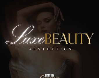 Aesthetics Logo Canva Template, Med Spa Logo, Luxury Beauty Branding, Skincare Clinic Logo, Editable Business Logo