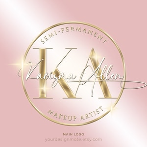 Logo di bellezza, logo di lusso in oro rosa, logo di trucco, logo di cosmetici, logo di cura della pelle, logo prefabbricato, logo di estensioni dei capelli, logo di ciglia, logo spa n. 226