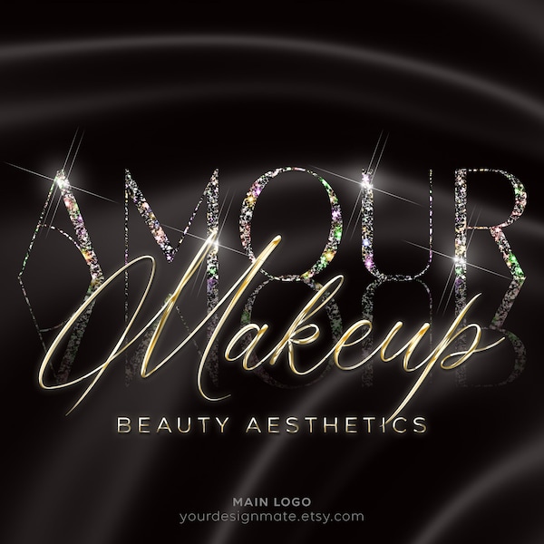 Beauty Logo, Glitter Logo, Glam Logo, Lux Logo, Sparkle Glitter Logo, Premade Logo, Gold Logo, Cosmetics Logo, Salon Logo, Makeup Logo #255