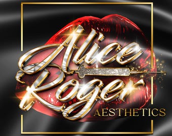 Lip Injector Logo | Botox Beauty Logo | Silver & Gold Lip Filler Branding | Cosmetic Injection Logo | Premade Aesthetic Injector Logo #296