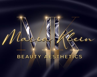 May include: Gold and silver logo design with the text "Maria Klein Beauty Aesthetics" and the letters "MK" in a geometric frame.