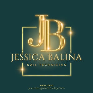 Logo ongles, Logo or vert, Logo beauté, Logo boutique, Logo cils, Logo préfabriqué, Logo maquillage, Logo cosmétique, Logo luxe, Logo salon #205