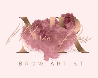 Watercolor Rose Gold Logo, Pink Beauty Logo, Signature Logo, Nails Logo, Pink Rose Gold Logo, Rose Gold Smoke Logo, Lash Logo, Brow Logo #59