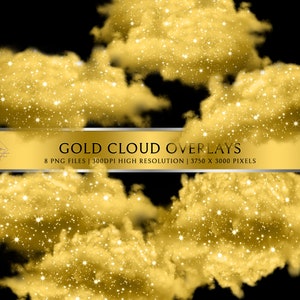 Gold Smoke Overlays, Logo background, Cloud ClipArt, Gold Clouds Png, Transparent Smoke, Watercolor Effect, Brush Stroke, Glitter Smoke #8