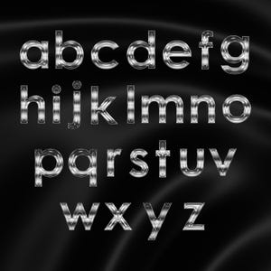 Luxury Silver Chrome Alphabet Clipart, Glam Metallic Letters PNG, Shiny ...