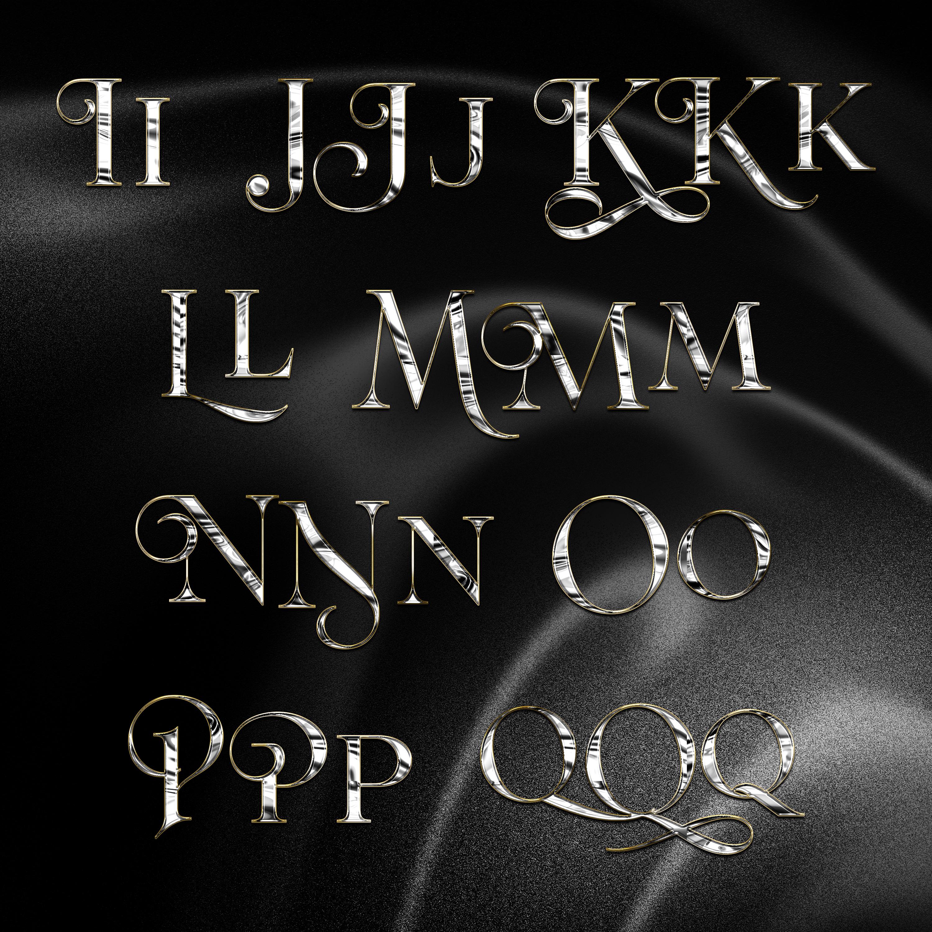 Silver Chrome Alphabet PNG | 3D Luxury Letters A-Z | Metallic Silver ...