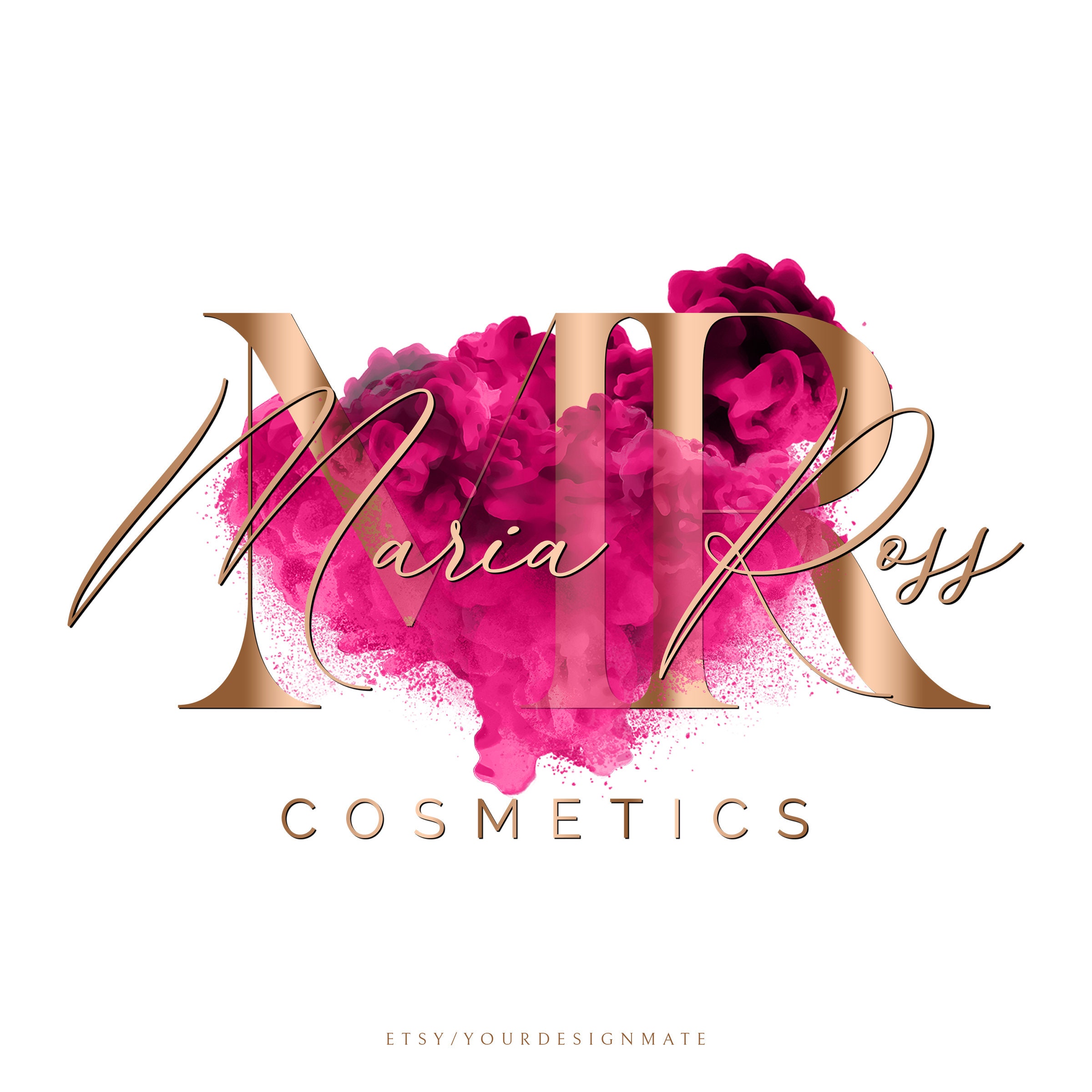 Hot Pink Logo Pink Watercolor Logo Pink Smoke Logo Rose Etsy