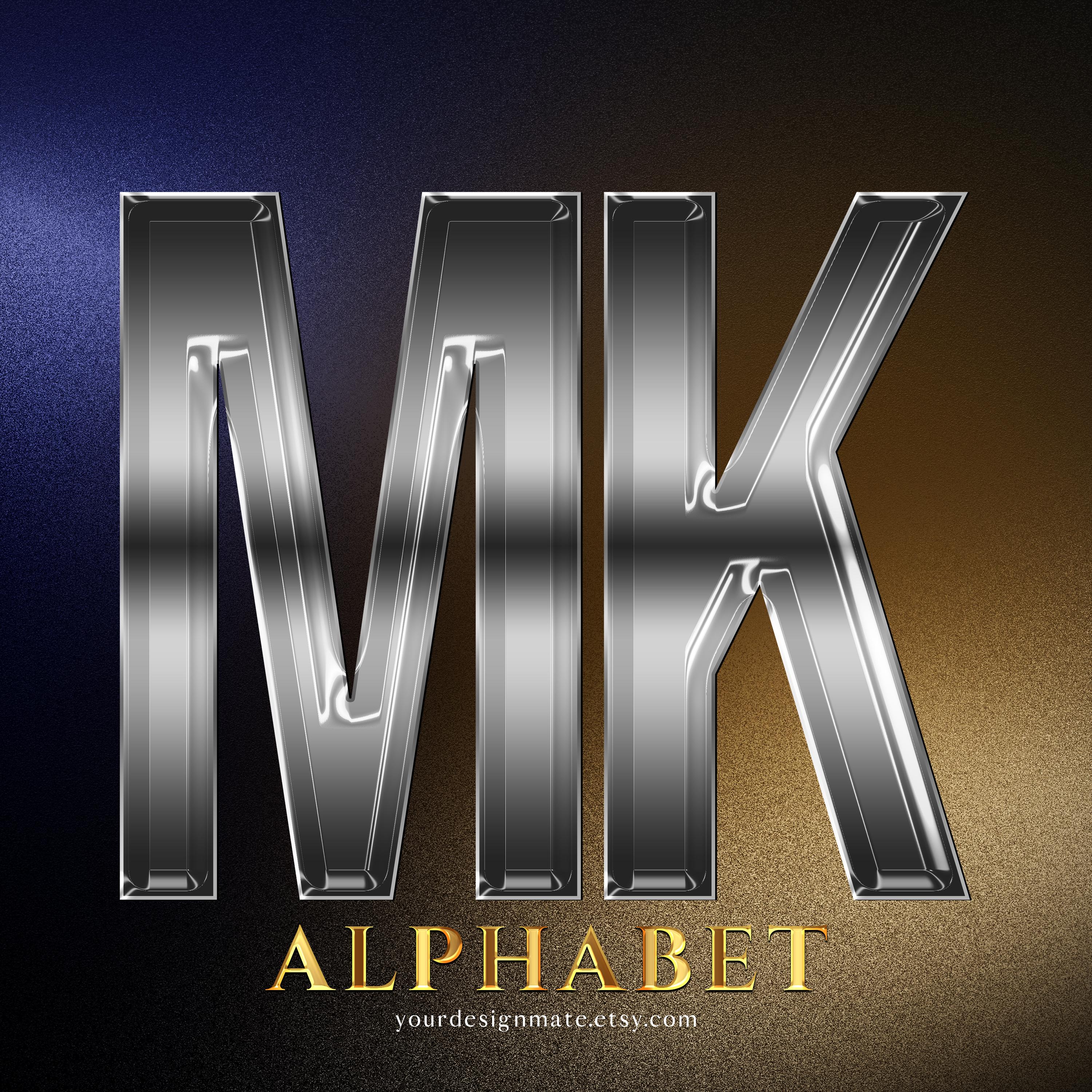 Silver Chrome Alphabet PNG Letters, 3D Glam Metallic Font, Luxury ...