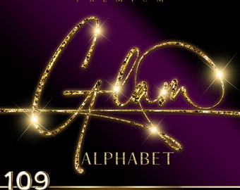 Gold Alphabet PNG, Glitter Alphabet Clipart, Diamond Alphabet PNG, Bling Script Alphabet, Sparkling Gold Foil Letters, Digital download #41