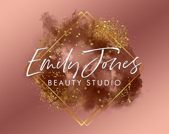 Watercolor Rose Gold Logo, Pink Beauty Logo, Signature Logo, Nails Logo, Pink Rose Gold Logo, Rose Gold Smoke Logo, Lash Logo, Brow Logo #69
