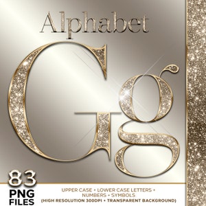 Alfabeto de oro champán PNG, imágenes prediseñadas del alfabeto brillante, alfabeto de diamantes PNG, alfabeto bling, letra de lámina de oro brillante, lujo, digital #12