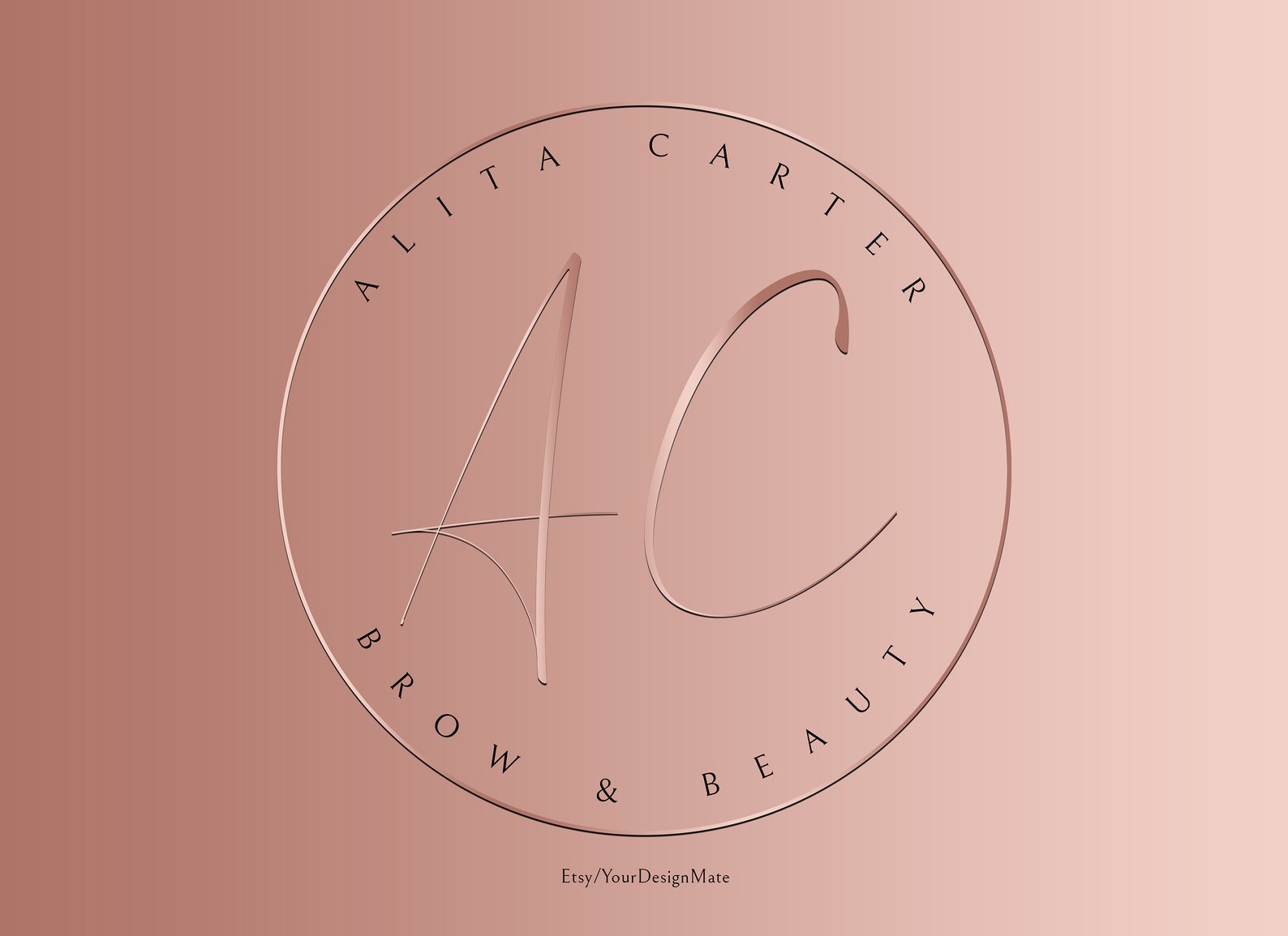 Rose Gold Makeup Artist Logo Interior Designer Logo Etsy