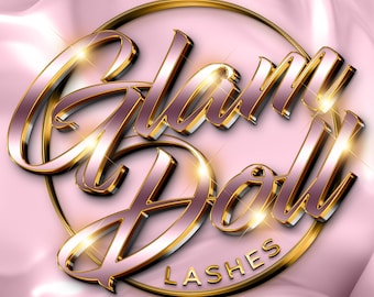 Beauty Logo, Lashes Logo, Pink Gold Luxury Logo, Premade Logo, Lash Business Logo, Cosmetics Logo, Boutique Logo, Beauty Glam Branding #286