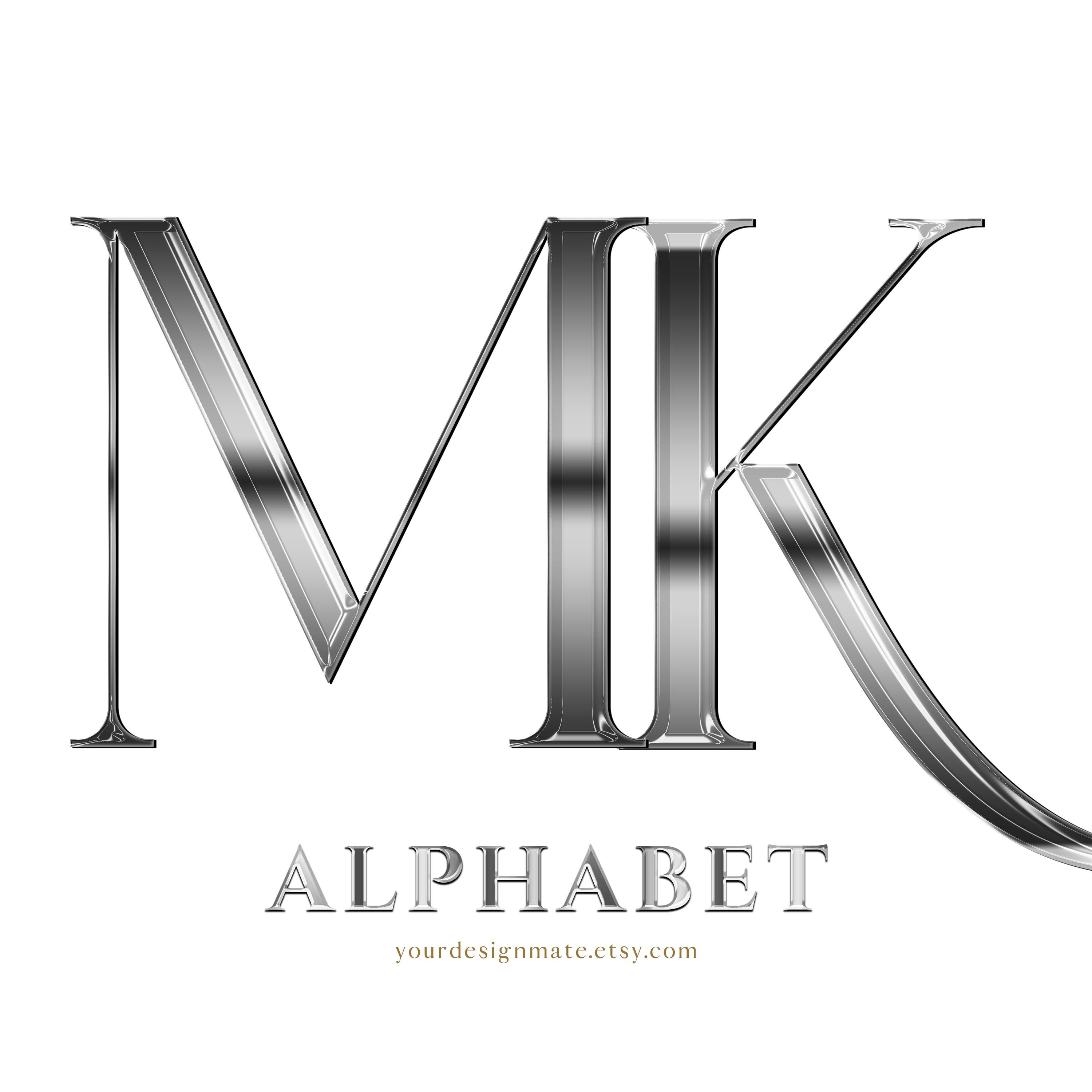 Luxury Silver Chrome Alphabet Clipart, Glam Metallic Letters PNG ...