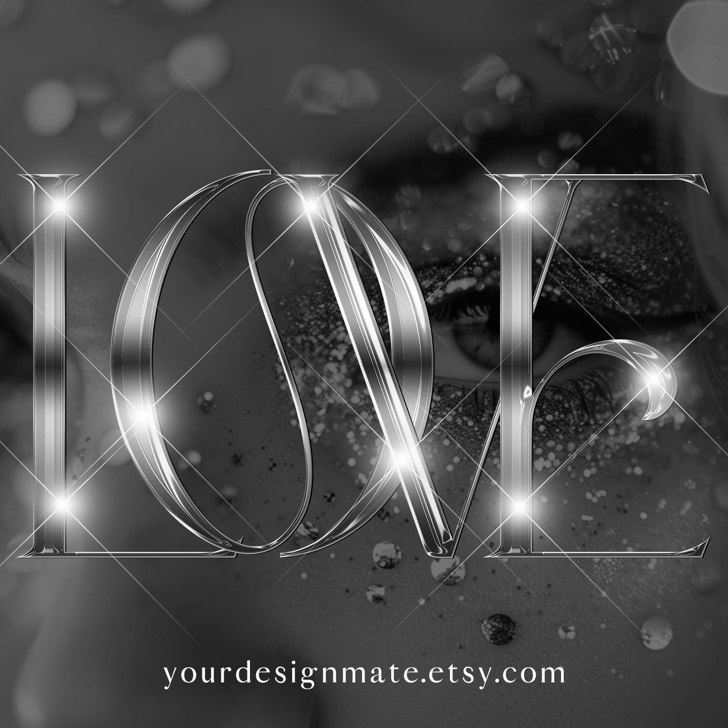 Luxury Silver Chrome Alphabet Clipart, Glam Metallic Letters PNG ...