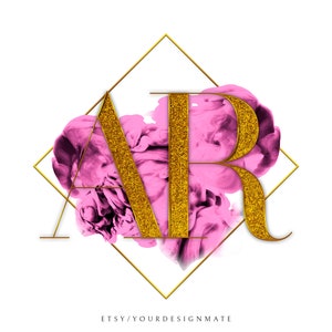 Glitter Gold Logo, Watercolour Pink Logo, Beauty Logo, Smoke Logo, Pink