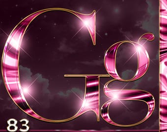 Alfabetos en cromo rosa, alfabeto rosa PNG, letras metálicas rosas, alfabetos en lámina rosa, letras en cromo rosa líquido, descarga digital, Glam #99