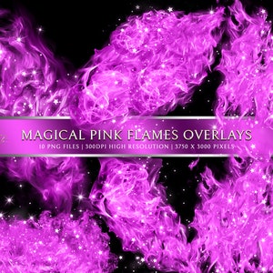 Pink Flames Overlays, Logo background, Flames Cliparts, Pink Fire Png, Transparent Flame, Fire effect, Glitter Flames, Beauty Pink Blaze #13